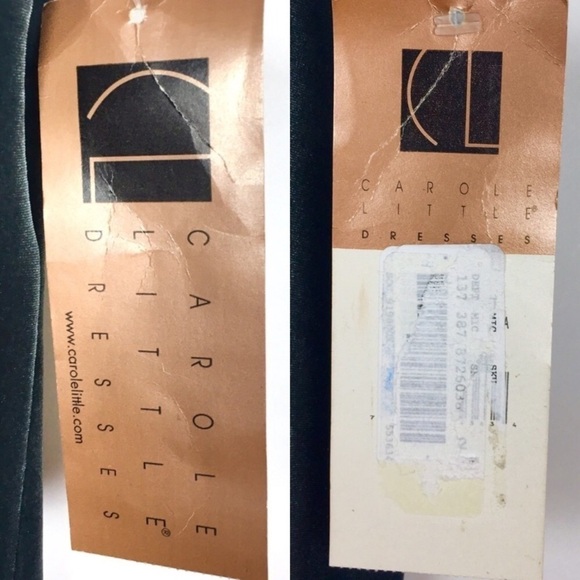 CAROLE LITTLE Long Dress Crushed Velvet Lace Stretchy Piccadilly Gown Size 12 - Picture 6 of 9